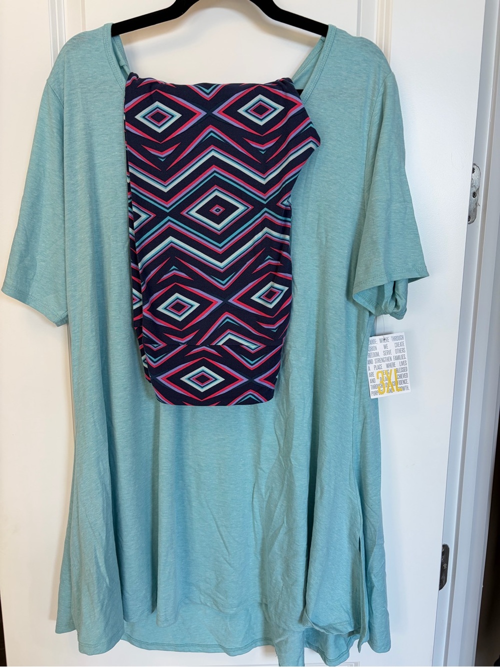 3x LuLaRoe Mint Green Perfect T Swing Top with coordinating leggings